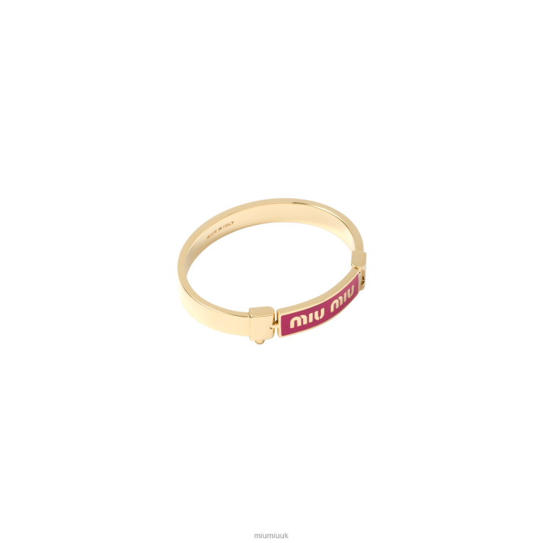 Jewels Enameled Metal Bracelet Miu Miu XH28Z1338 Fuchsia