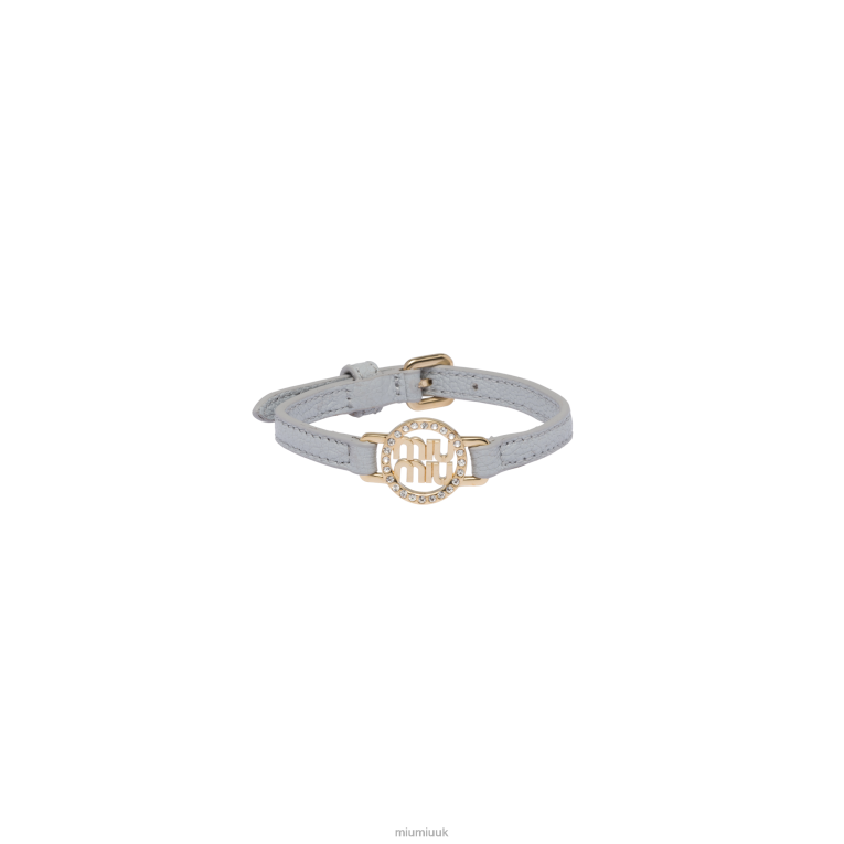Jewels Madras Leather Bracelet Miu Miu XH28Z1353 Cornflower