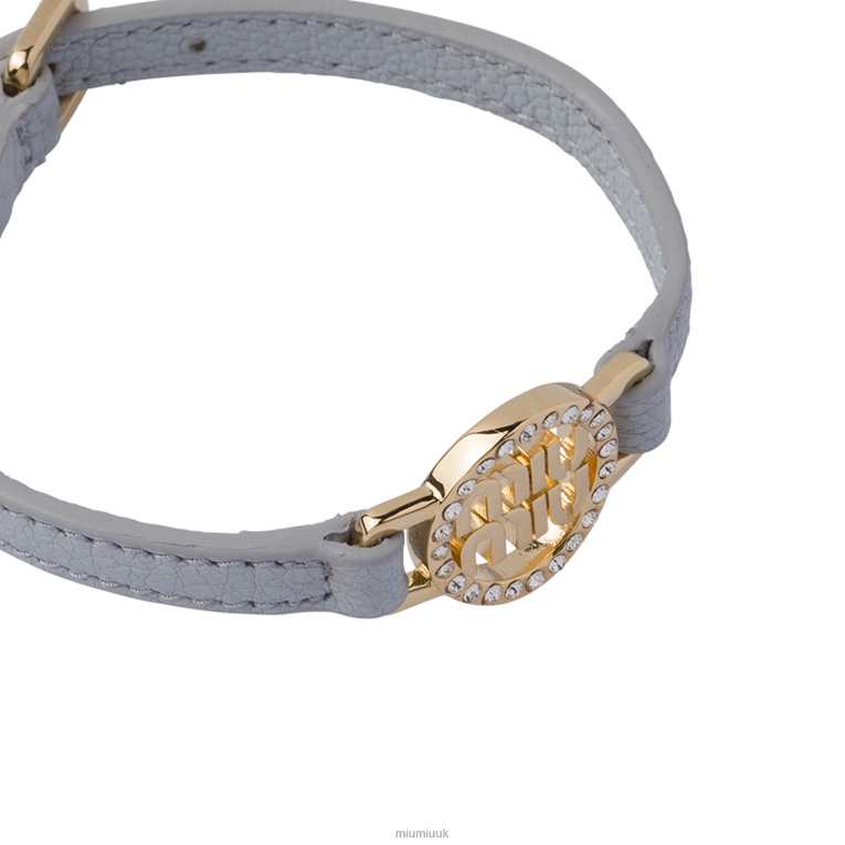 Jewels Madras Leather Bracelet Miu Miu XH28Z1353 Cornflower