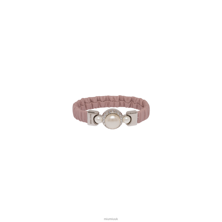 Jewels Nappa Leather And Metal Bracelet Miu Miu XH28Z1351 Opal