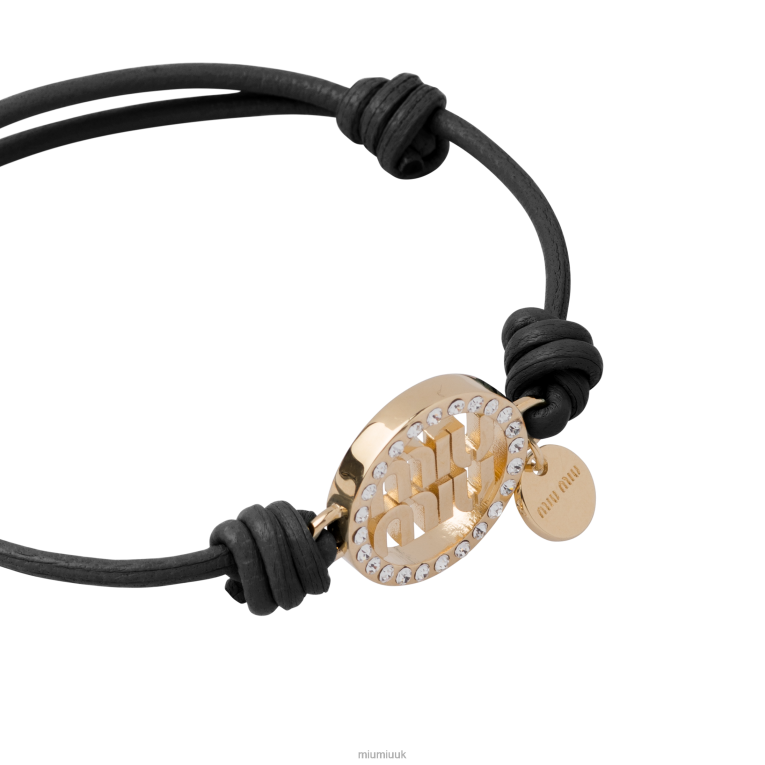 Jewels Nappa Leather And Metal Bracelet Miu Miu XH28Z1357 Black