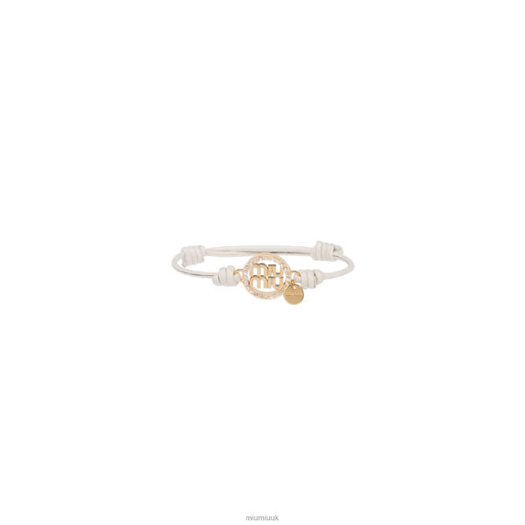 Jewels Nappa Leather And Metal Bracelet Miu Miu XH28Z1358 White