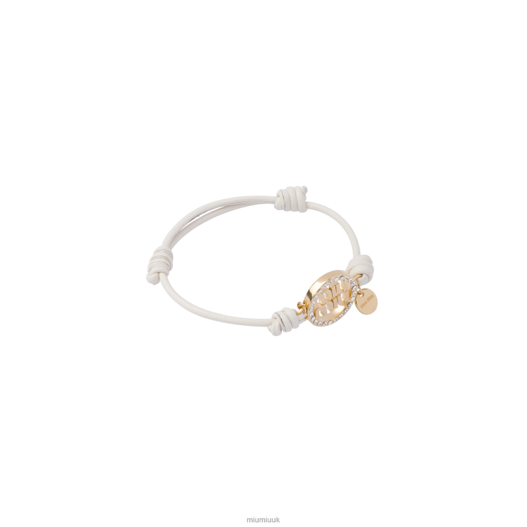 Jewels Nappa Leather And Metal Bracelet Miu Miu XH28Z1358 White