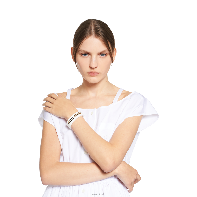 Jewels Plexiglas And Metal Bracelet Miu Miu XH28Z1361 White/Black