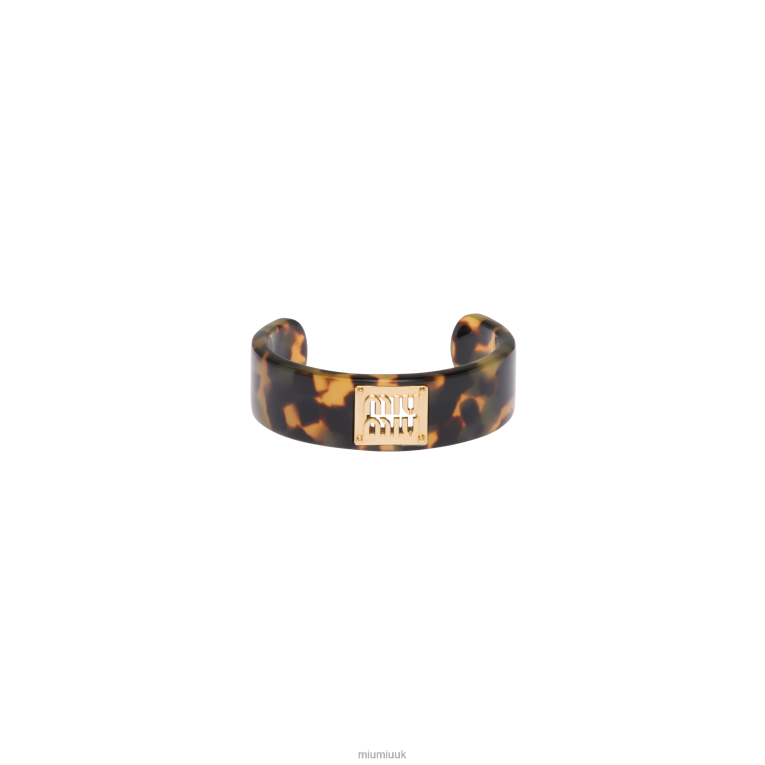 Jewels Plexiglass And Metal Bracelet Miu Miu XH28Z1362 Tortoiseshell/Gold