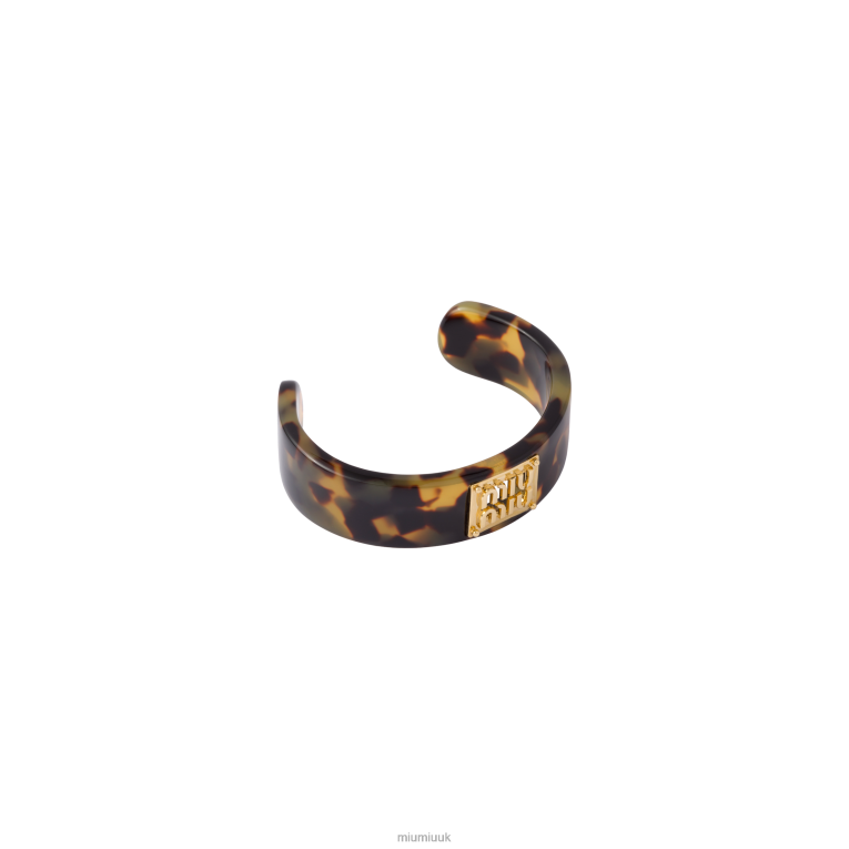 Jewels Plexiglass And Metal Bracelet Miu Miu XH28Z1362 Tortoiseshell/Gold