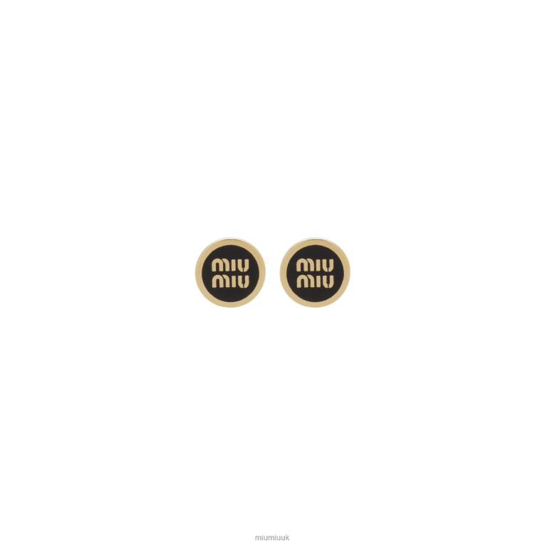 Jewels Enameled Metal Earrings Miu Miu XH28Z1294 Black