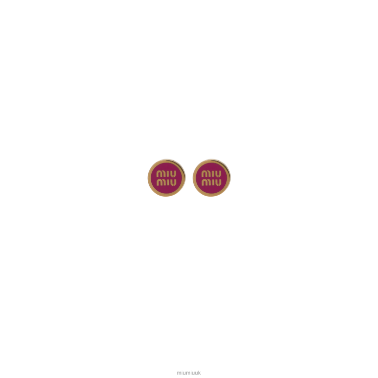 Jewels Enameled Metal Earrings Miu Miu XH28Z1296 Fuchsia