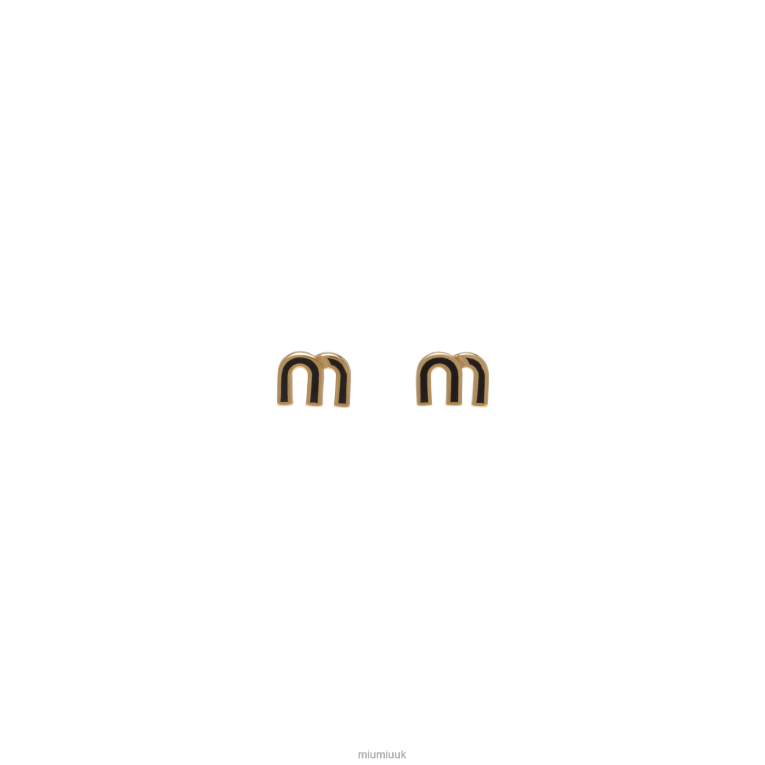 Jewels Enameled Metal Earrings Miu Miu XH28Z1298 Black
