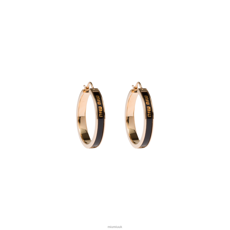 Jewels Enameled Metal Earrings Miu Miu XH28Z1302 Black