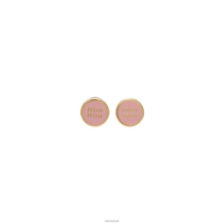 Jewels Enameled Metal Earrings Miu Miu XH28Z1304 Orchid Pink