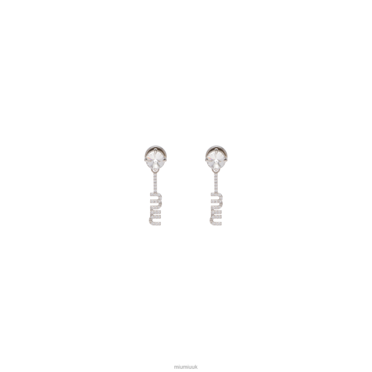 Jewels Metal Earrings With Crystals Miu Miu XH28Z1315 Steel/Crystal