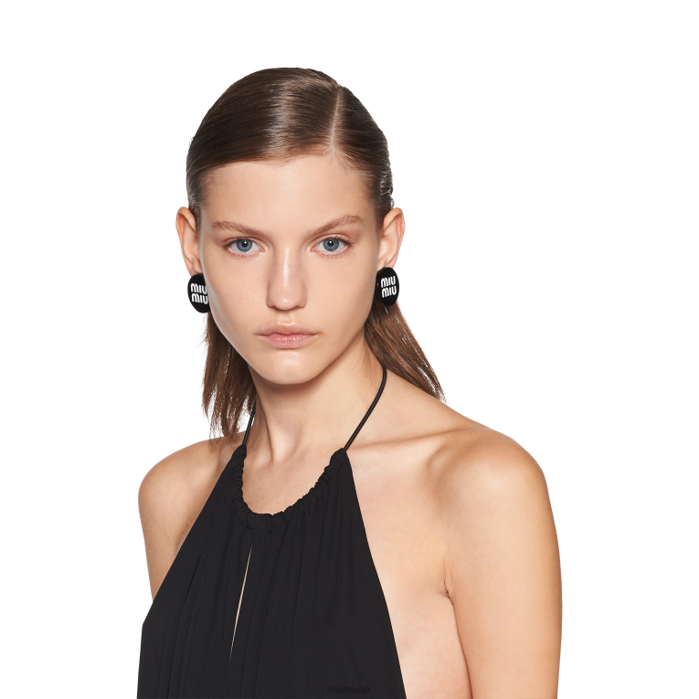 Jewels Plexiglas Earrings Miu Miu XH28Z1292 Black/White