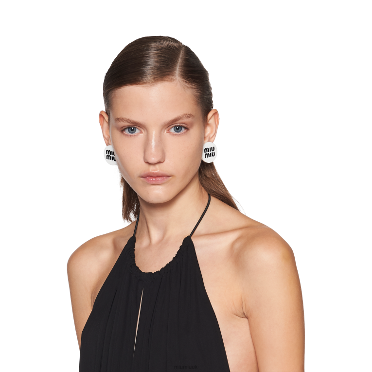 Jewels Plexiglas Earrings Miu Miu XH28Z1293 White/Black