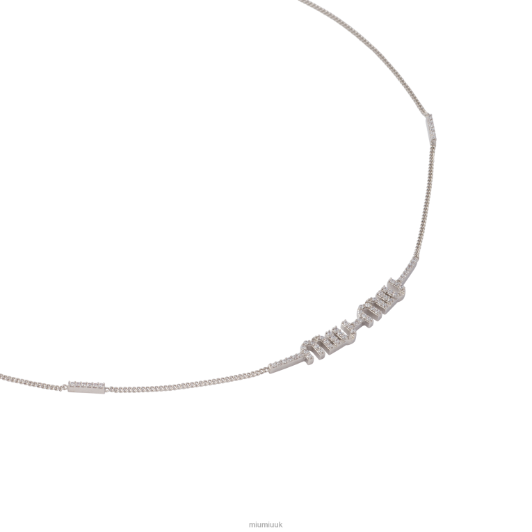 Jewels Metal Necklace With Crystals Miu Miu XH28Z1371 Steel/Crystal