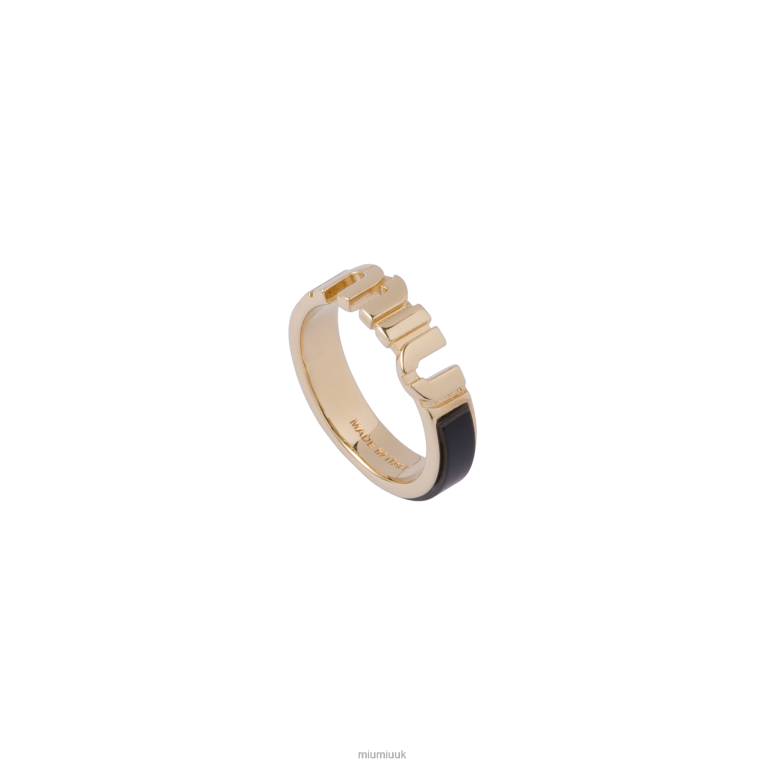 Jewels Enameled Metal Ring Miu Miu XH28Z1385 Black