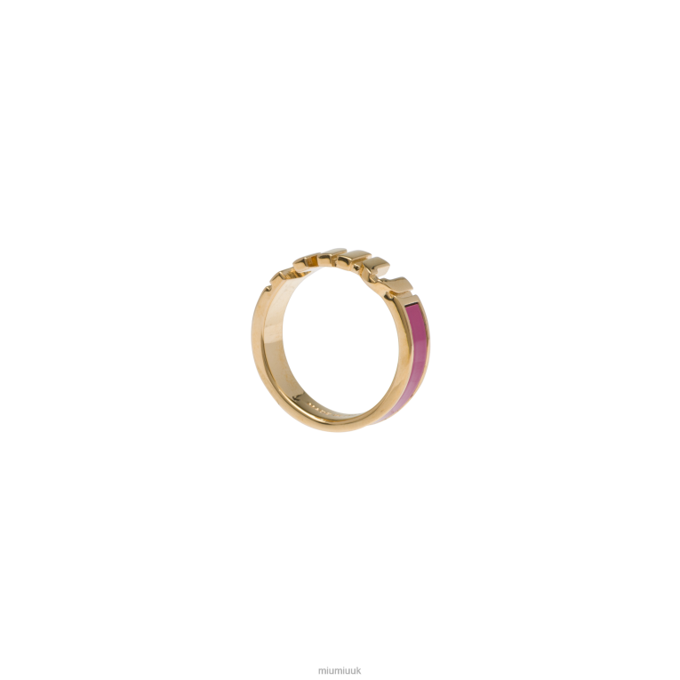 Jewels Enameled Metal Ring Miu Miu XH28Z1387 Fuchsia