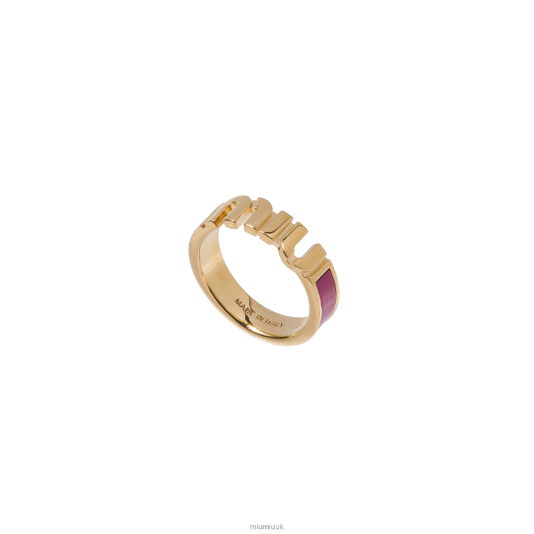 Jewels Enameled Metal Ring Miu Miu XH28Z1387 Fuchsia