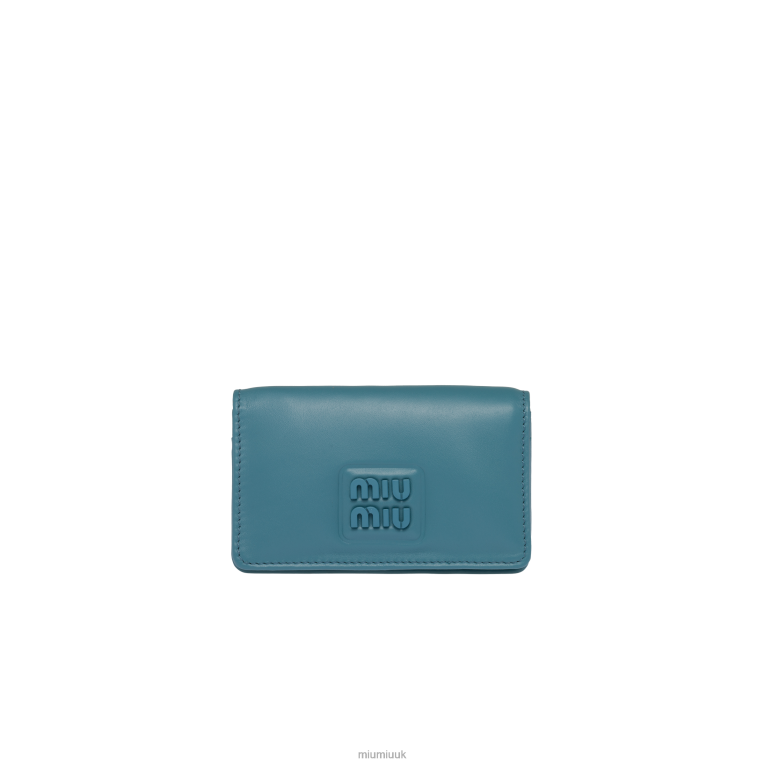 Collection Leather Card Holder Miu Miu XH28Z1032 Marina Blue