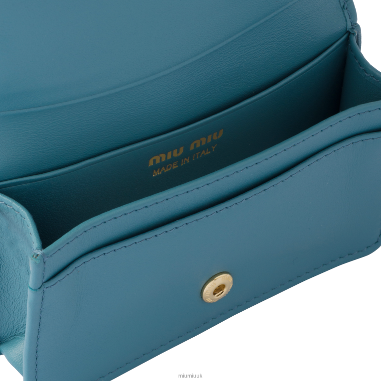 Collection Leather Card Holder Miu Miu XH28Z1032 Marina Blue