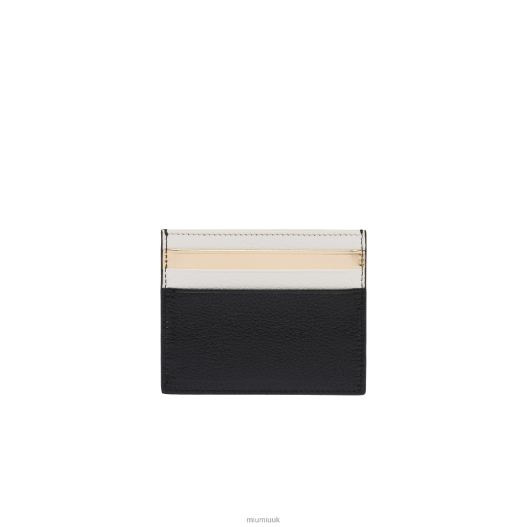 Collection Leather Card Holder Miu Miu XH28Z1055 Black/White
