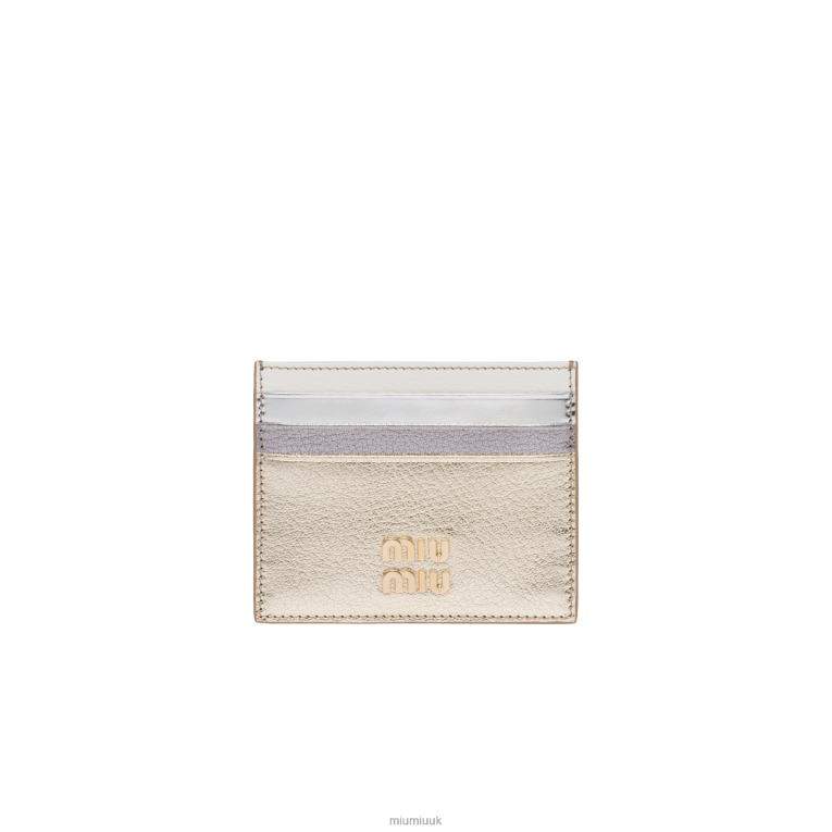 Collection Leather Card Holder Miu Miu XH28Z1059 Pyrite/Silver