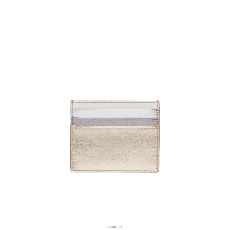 Collection Leather Card Holder Miu Miu XH28Z1059 Pyrite/Silver