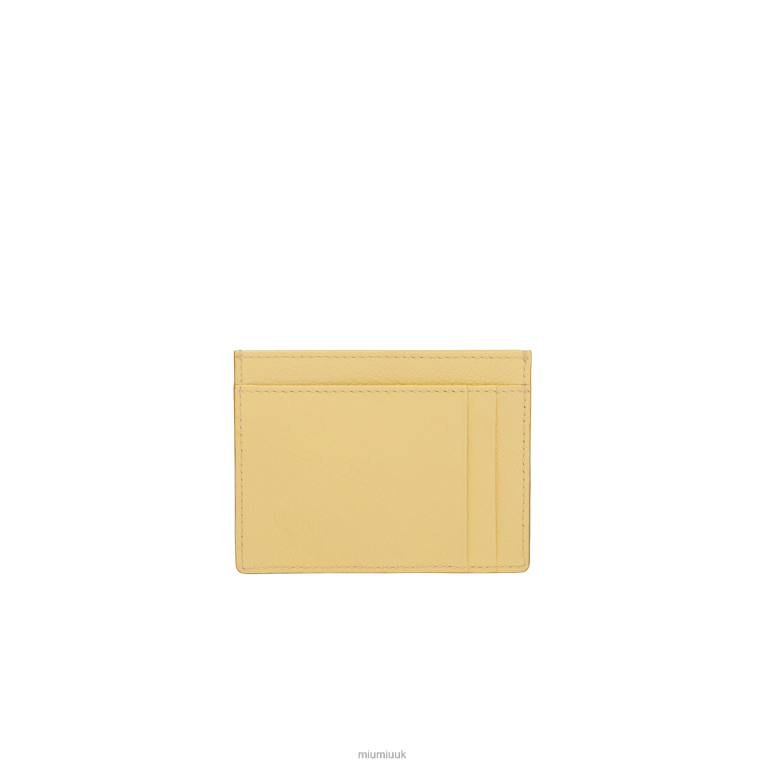 Collection Madras Leather Card Holder Miu Miu XH28Z1056 Lemon Yellow
