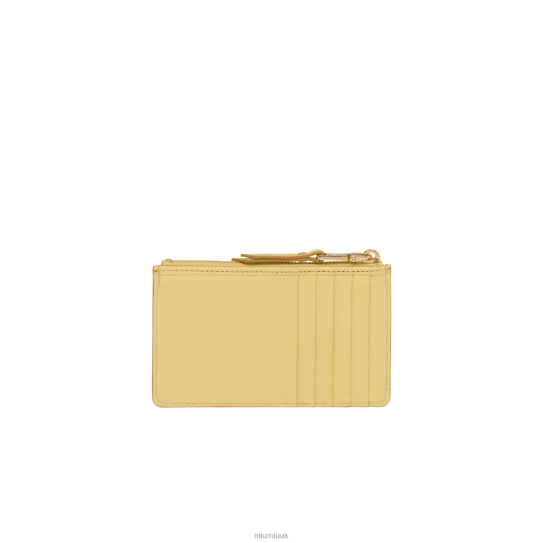 Collection Madras Leather Envelope Wallet Miu Miu XH28Z1054 Lemon Yellow