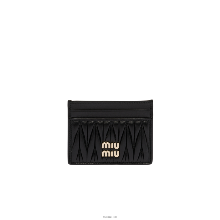 Collection Matelasse Nappa Leather Card Holder Miu Miu XH28Z1035 Black