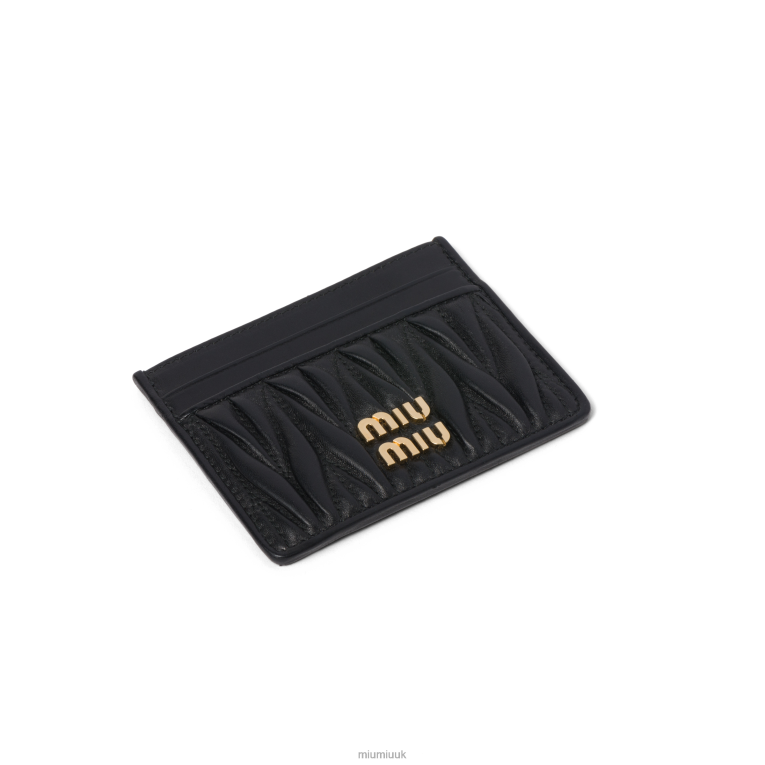 Collection Matelasse Nappa Leather Card Holder Miu Miu XH28Z1035 Black