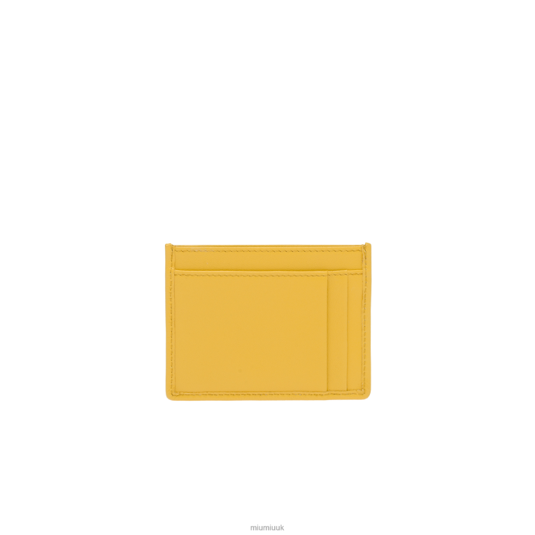 Collection Matelasse Nappa Leather Card Holder Miu Miu XH28Z1038 Sunny Yellow