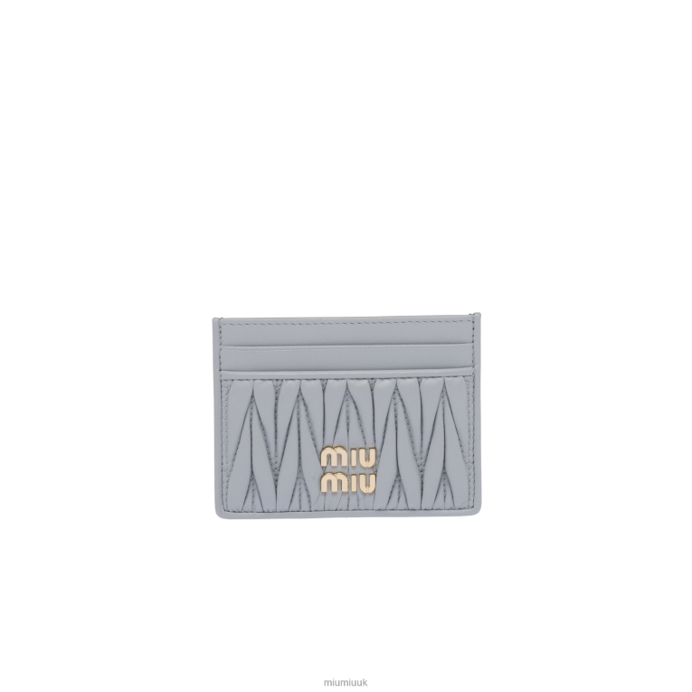 Collection Matelasse Nappa Leather Card Holder Miu Miu XH28Z1040 Cornflower