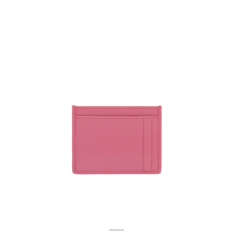 Collection Matelasse Nappa Leather Card Holder Miu Miu XH28Z1041 Begonia Pink