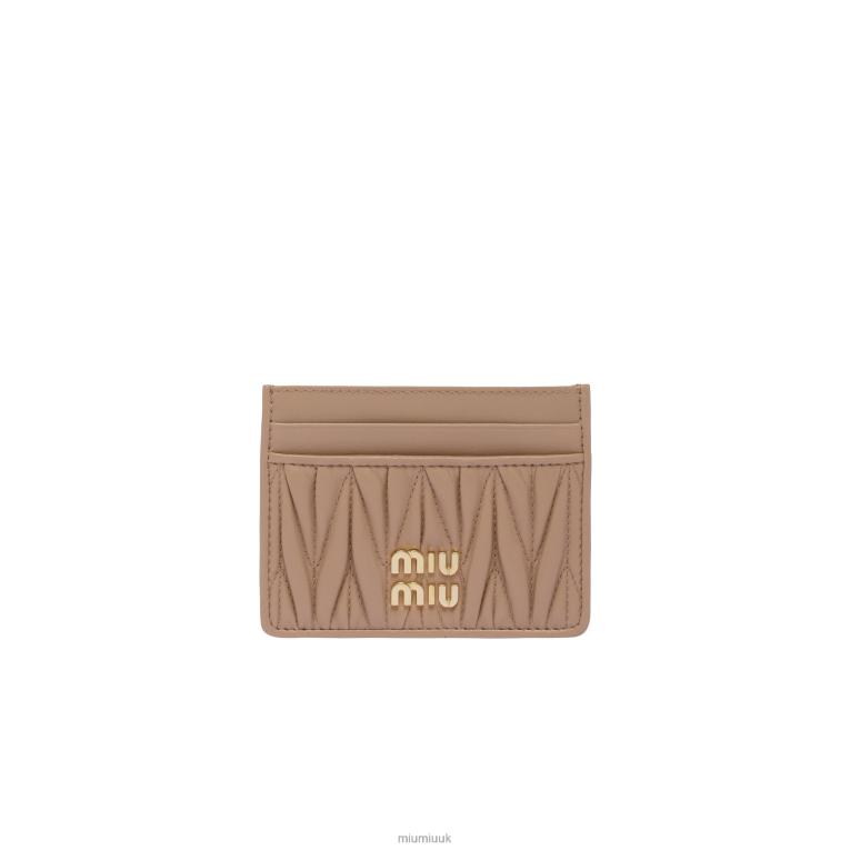 Collection Matelasse Nappa Leather Card Holder Miu Miu XH28Z1042 Cameo