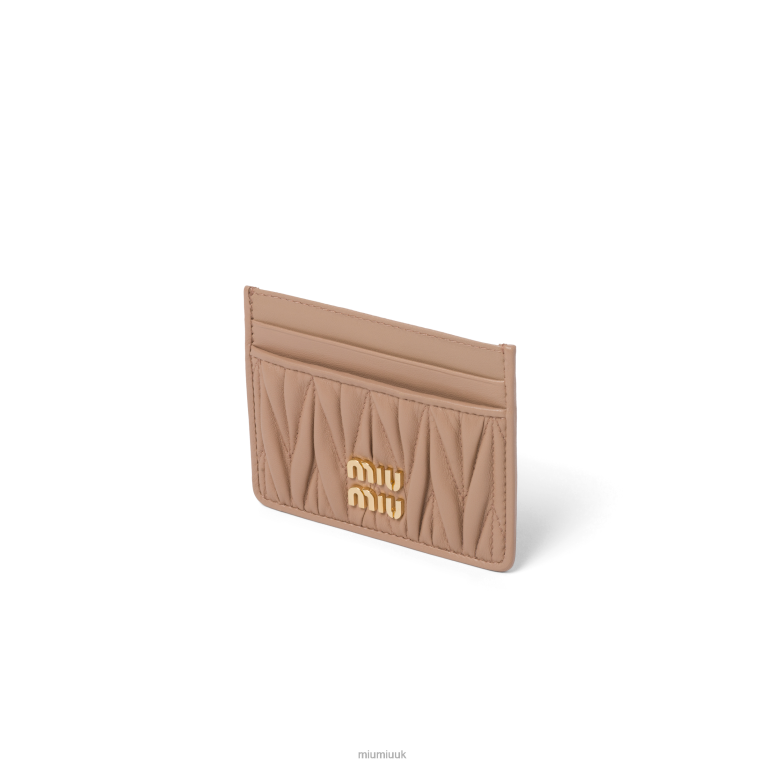 Collection Matelasse Nappa Leather Card Holder Miu Miu XH28Z1042 Cameo