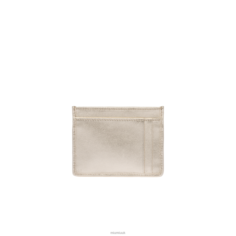 Collection Matelasse Nappa Leather Card Holder Miu Miu XH28Z1043 Pyrite