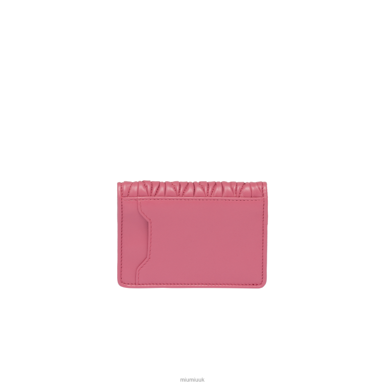 Collection Matelasse Nappa Leather Card Holder Miu Miu XH28Z1044 Begonia Pink