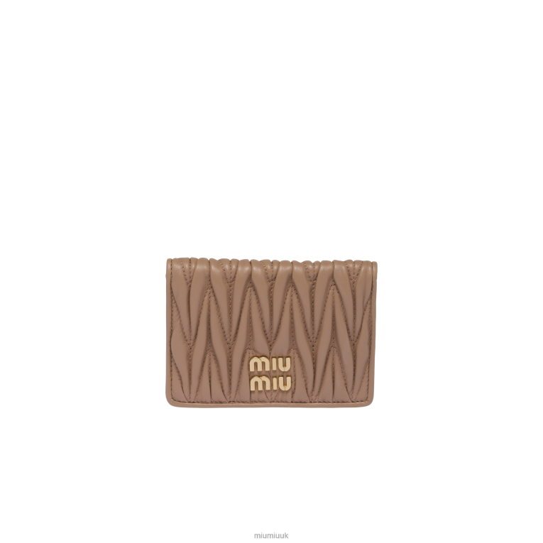 Collection Matelasse Nappa Leather Card Holder Miu Miu XH28Z1045 Cameo