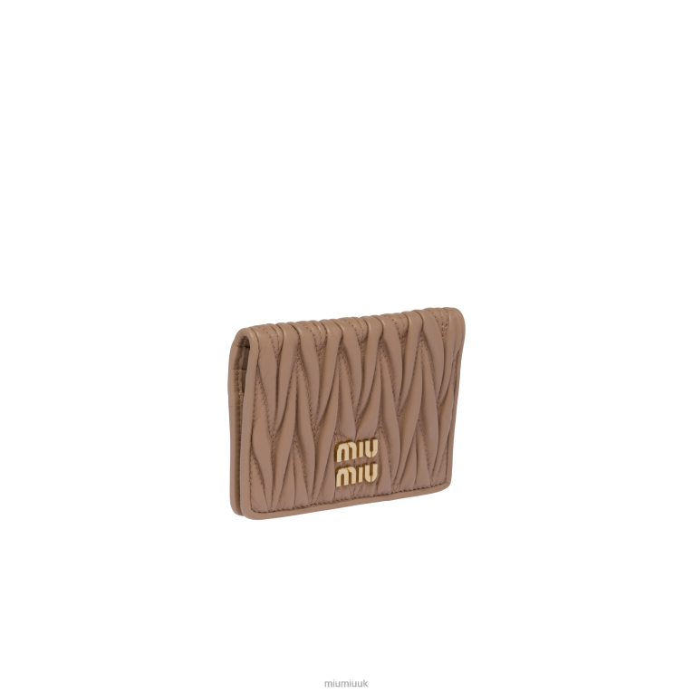 Collection Matelasse Nappa Leather Card Holder Miu Miu XH28Z1045 Cameo