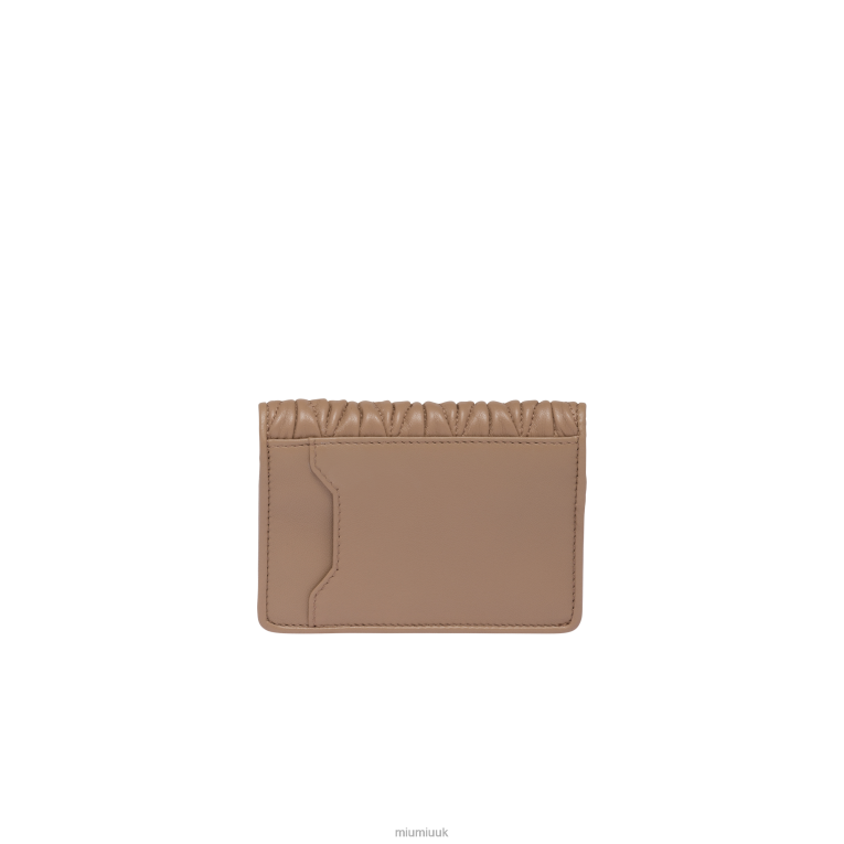 Collection Matelasse Nappa Leather Card Holder Miu Miu XH28Z1045 Cameo