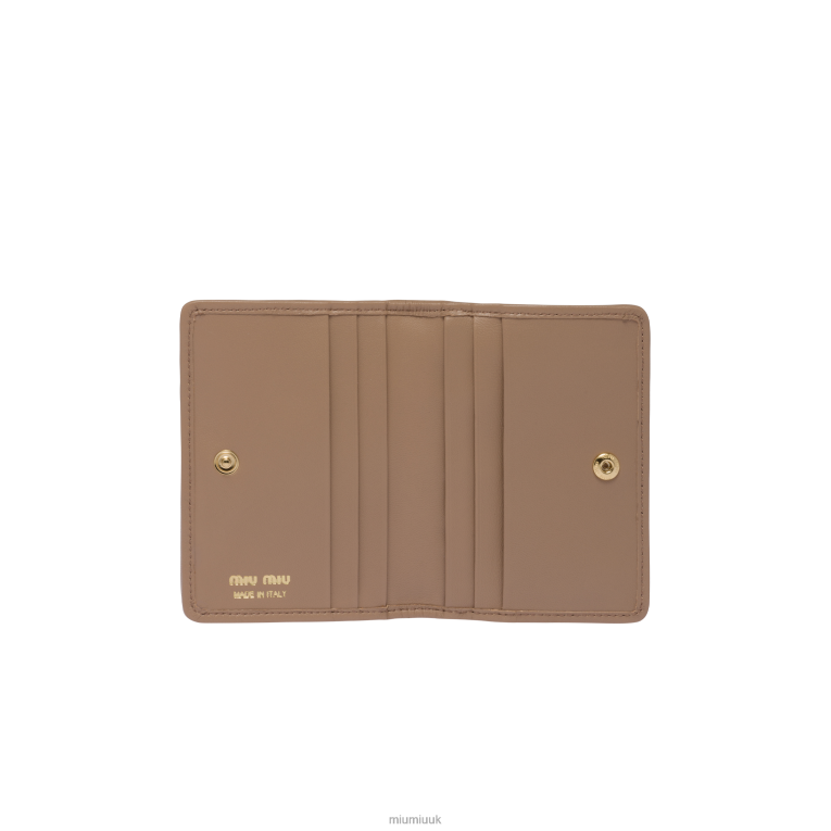 Collection Matelasse Nappa Leather Card Holder Miu Miu XH28Z1045 Cameo
