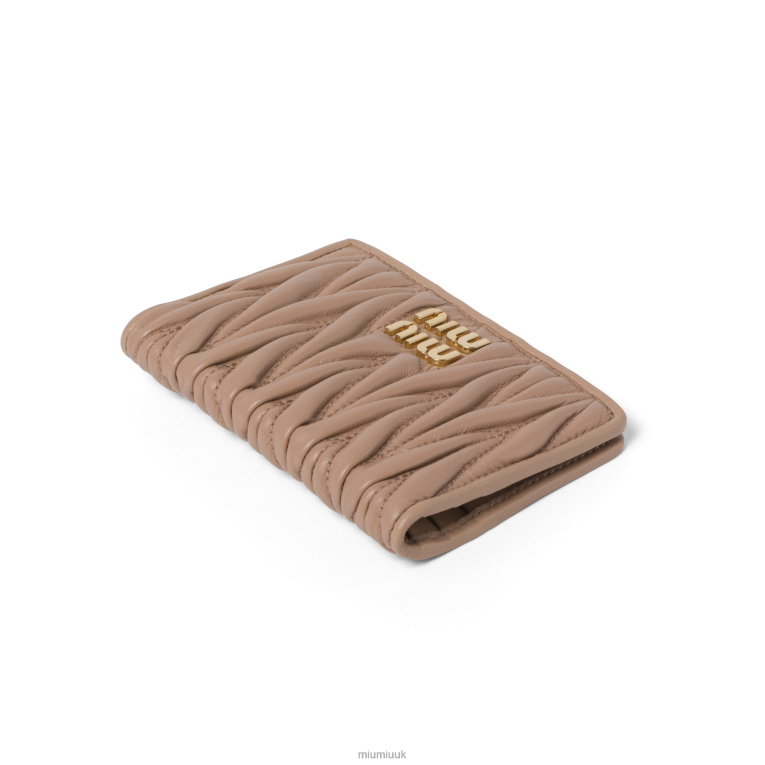 Collection Matelasse Nappa Leather Card Holder Miu Miu XH28Z1045 Cameo