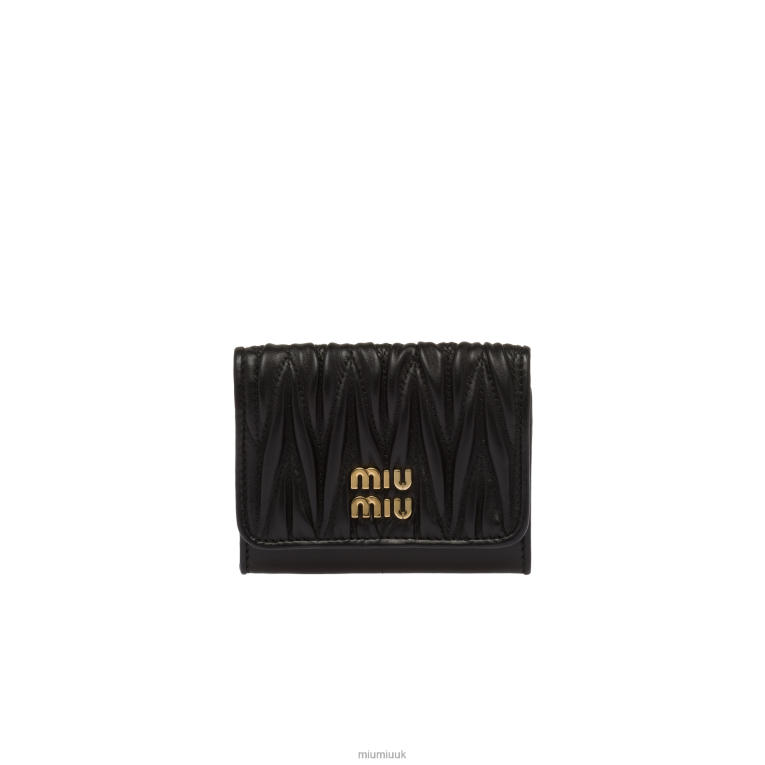 Collection Matelasse Nappa Leather Card Holder Miu Miu XH28Z1047 Black
