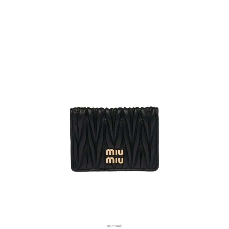 Collection Matelasse Nappa Leather Card Holder Miu Miu XH28Z1049 Black