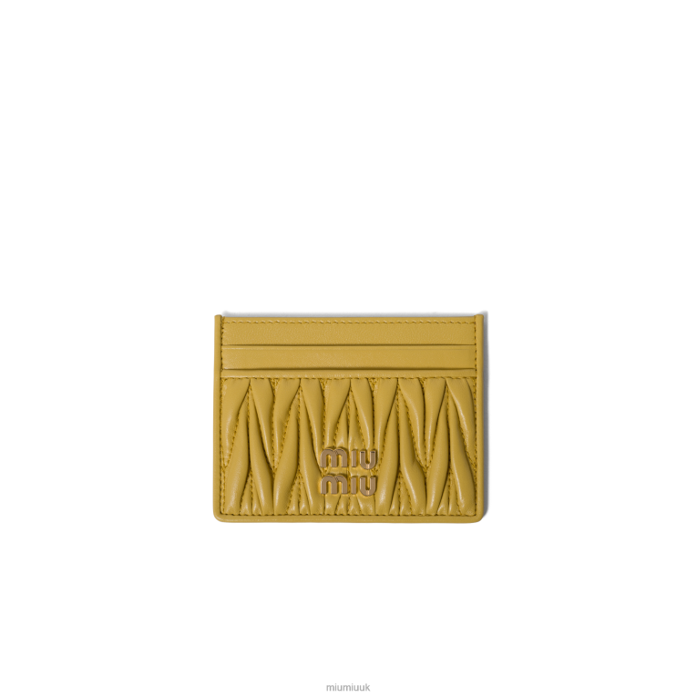 Collection Matelasse Nappa Leather Card Holder Miu Miu XH28Z1050 Pineapple