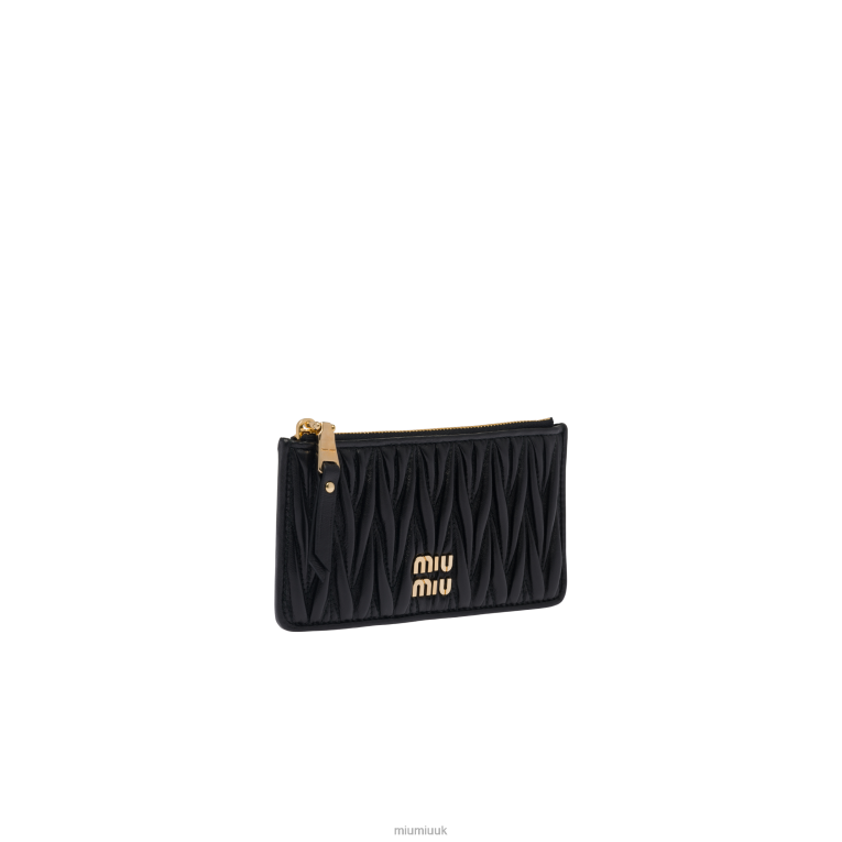 Collection Matelasse Nappa Leather Envelope Wallet Miu Miu XH28Z1033 Black
