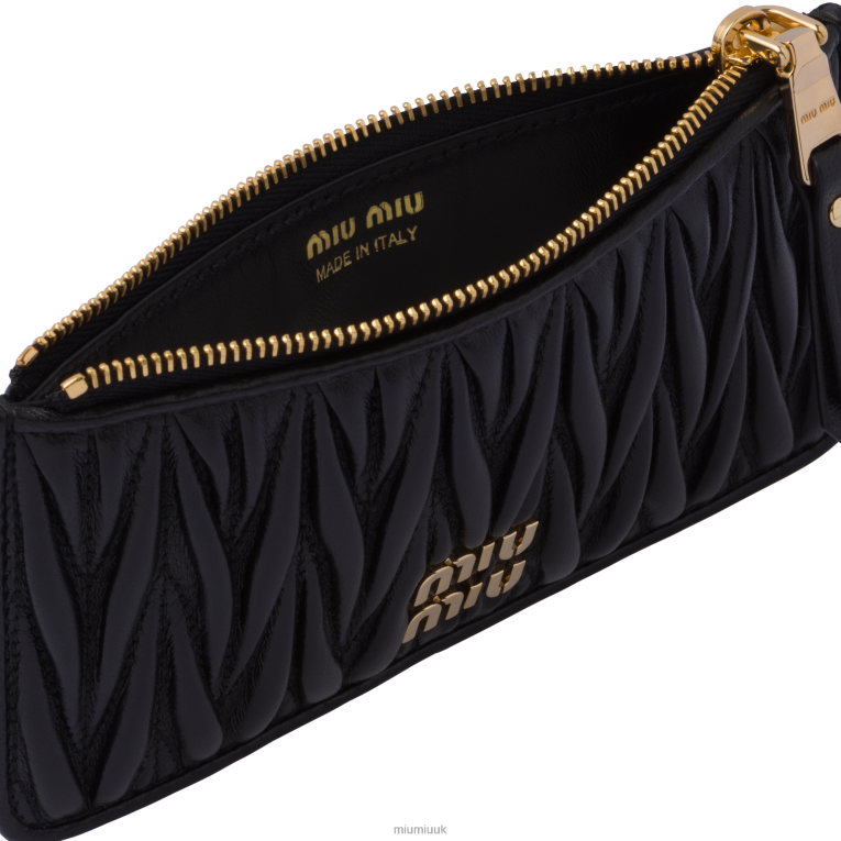 Collection Matelasse Nappa Leather Envelope Wallet Miu Miu XH28Z1033 Black