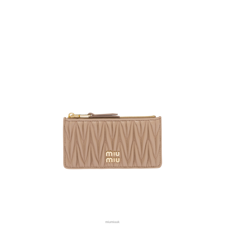 Collection Matelasse Nappa Leather Envelope Wallet Miu Miu XH28Z1051 Cameo