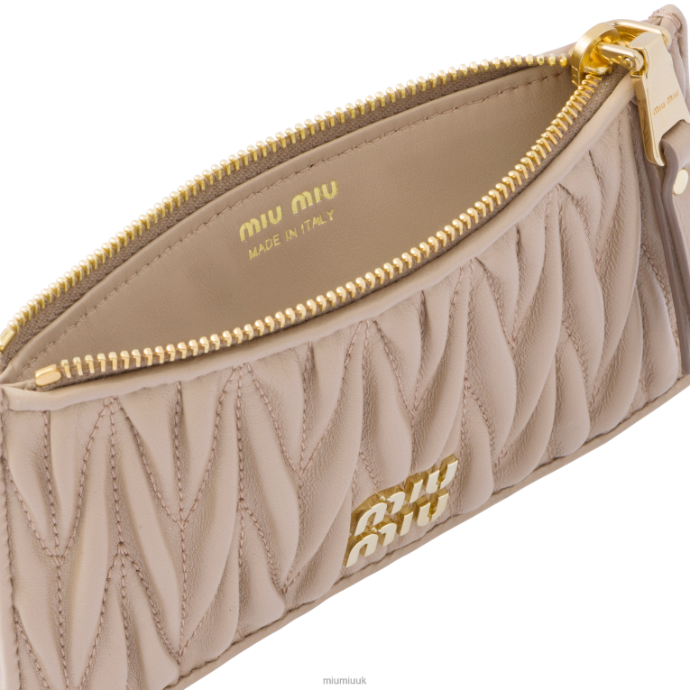 Collection Matelasse Nappa Leather Envelope Wallet Miu Miu XH28Z1051 Cameo